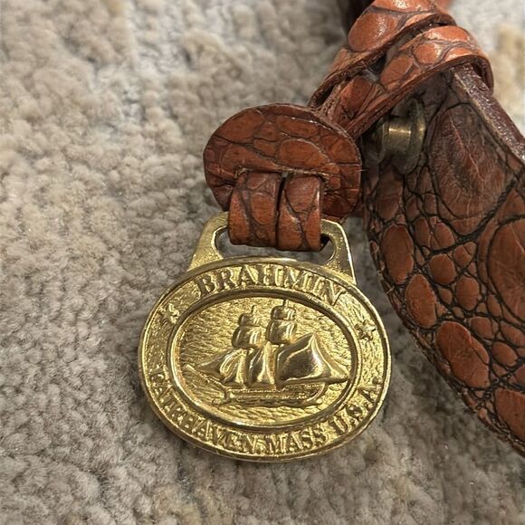 VTG Brahmin alligator skin light brown shoulder bag in amazing condition for age - Picture 4 of 16
